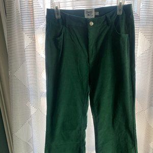Green High Waisted Flare Pants, Size 8